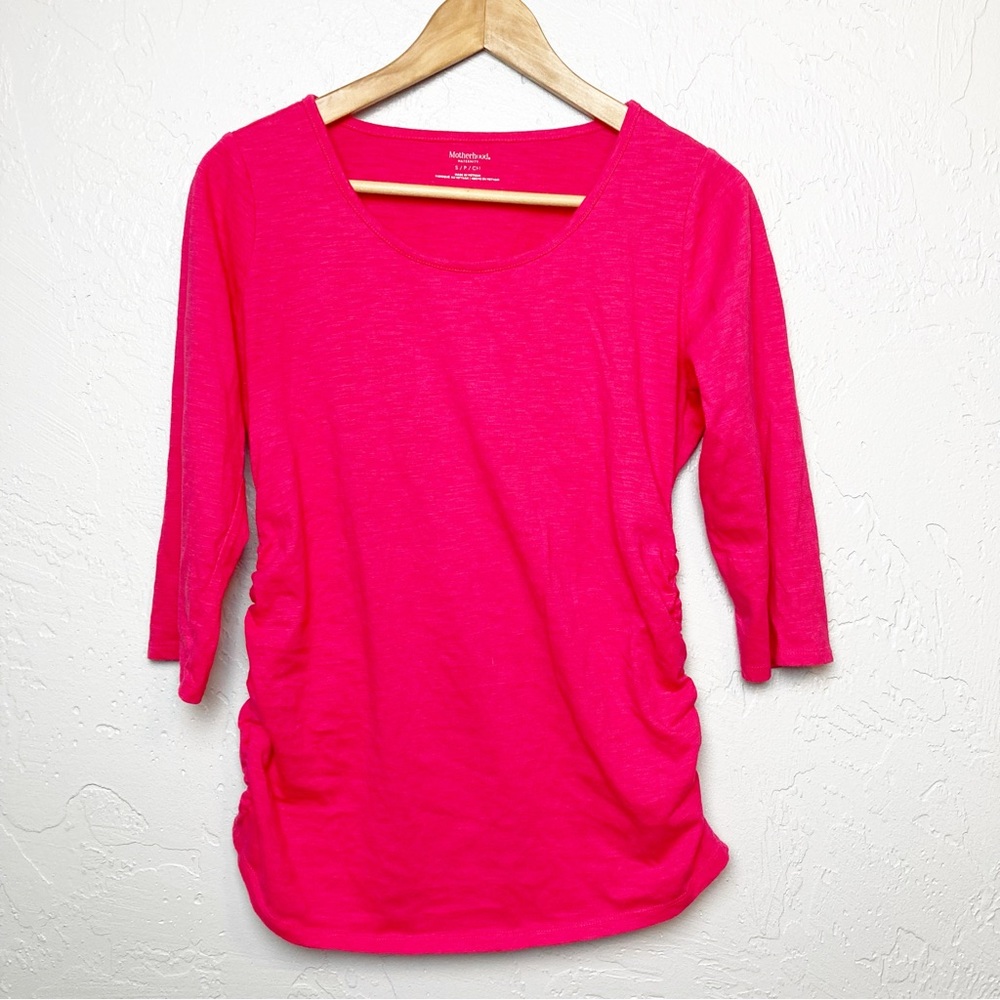 3/4-Sleeve Maternity Shirt Pink small motherhood maternity